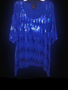 Sequins Covered Royal Blue Sparkling Fancy Top